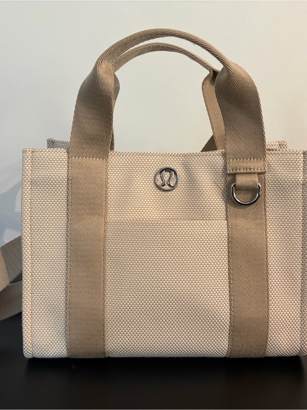 lululemon athletica Neutral Beige Canvas Tote with Sturdy Straps